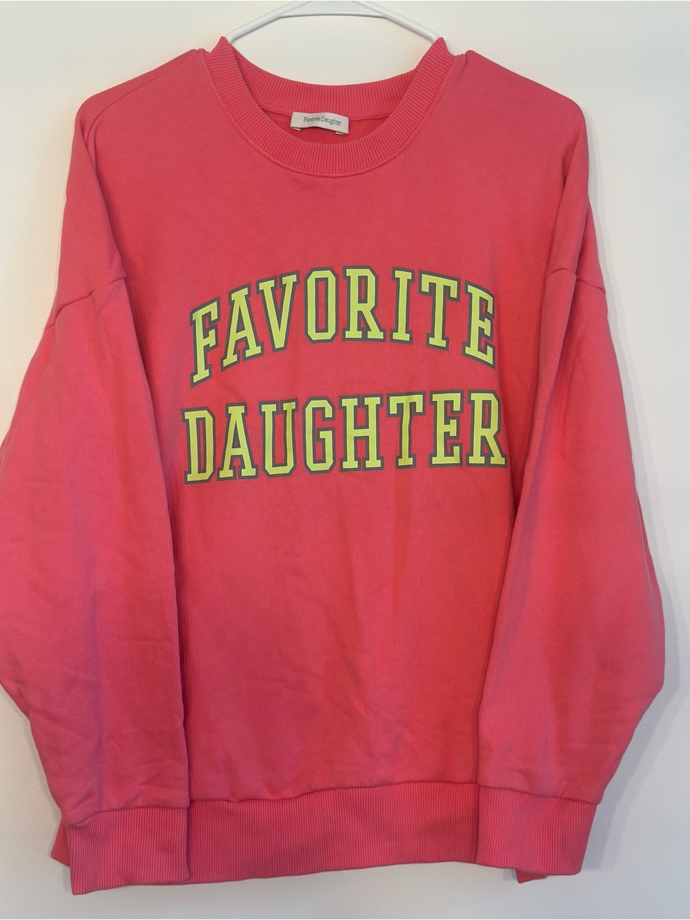 Favorite Daughter Neon Pink Sweatshirt Size M Crewneck Pullover